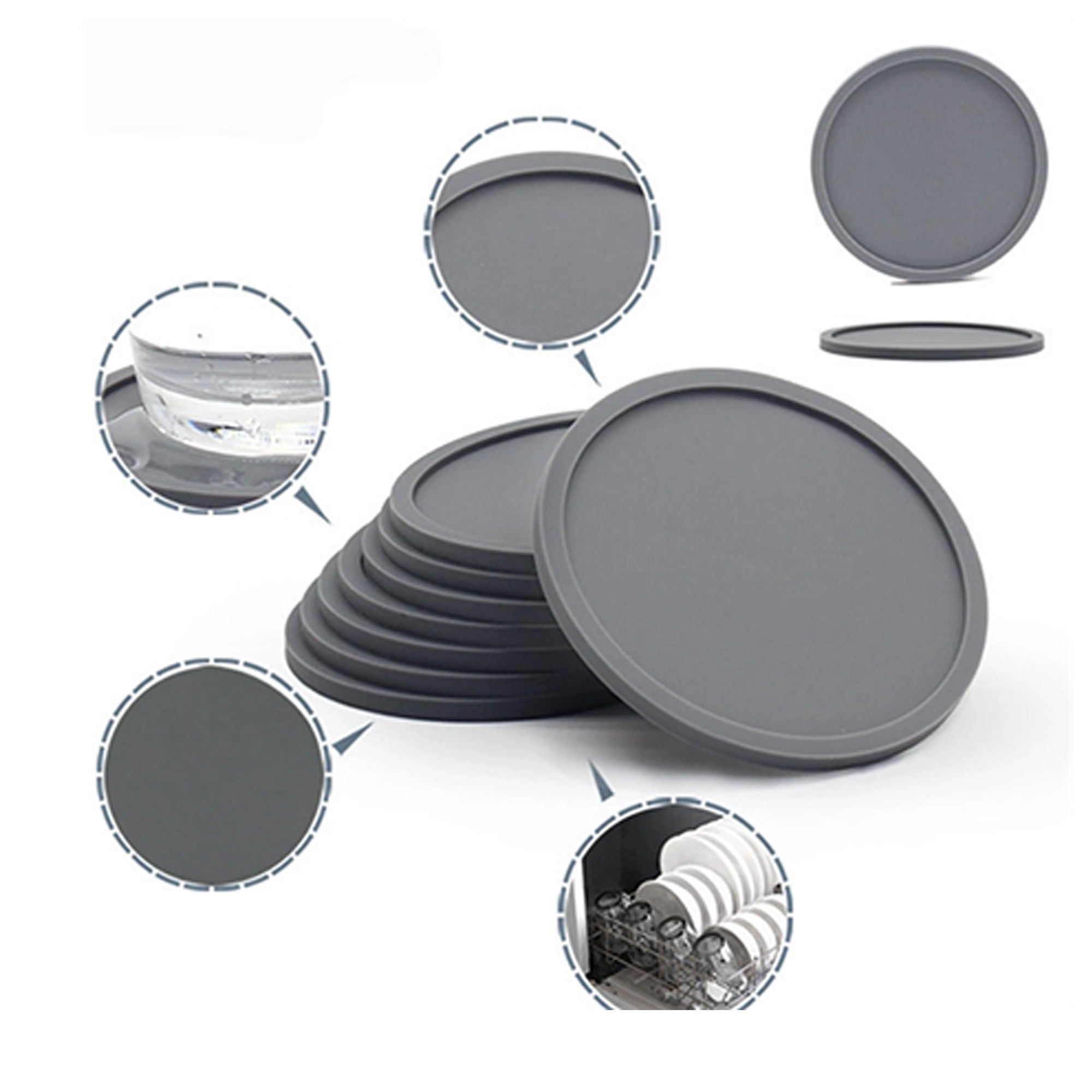 Durable 4" Thick Silicone Non-Slip Drink Coaster 1