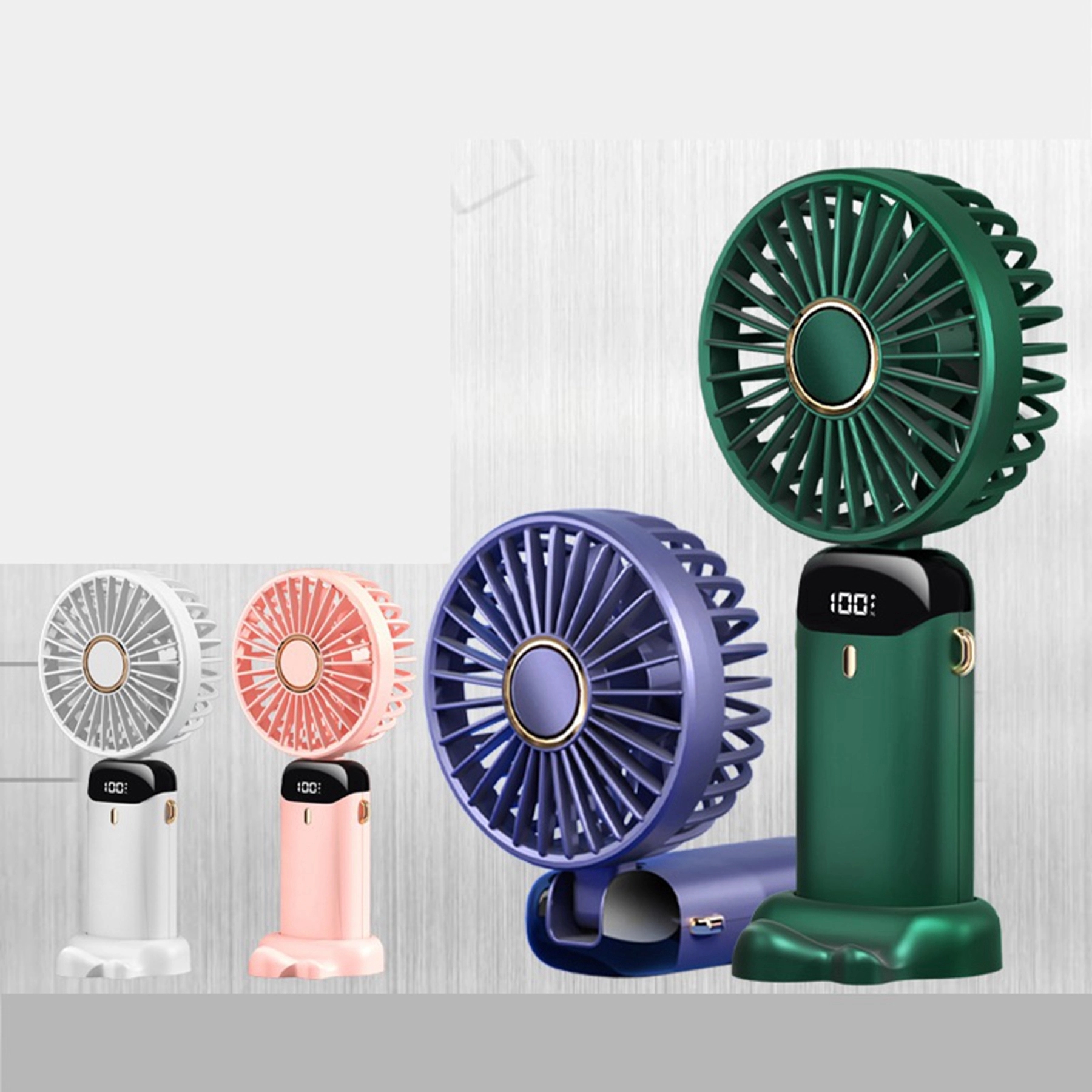 3000 mAh Digital Display Folding Handheld Fan 9