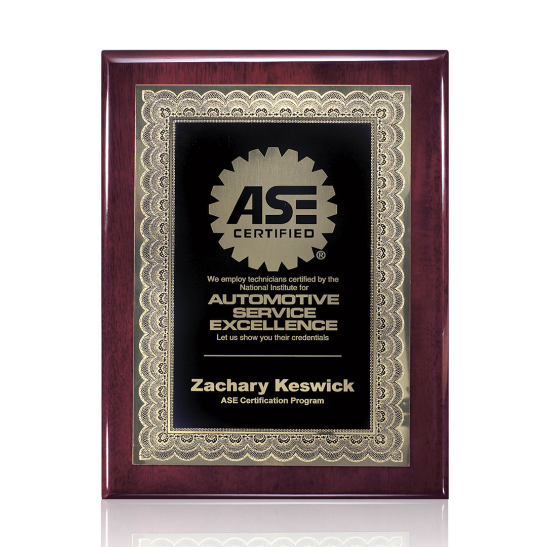 Oakleigh Certificate Plaque - Rosewood Finish 3