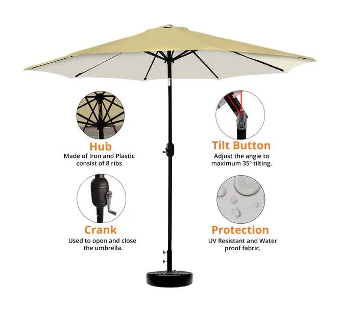Solid Outdoor Umbrella (8.58Ft Diameter) 4