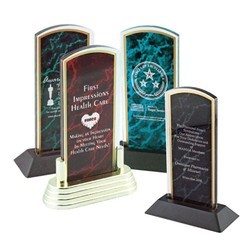Marbleized Arch Award w/Pop-In Base 6