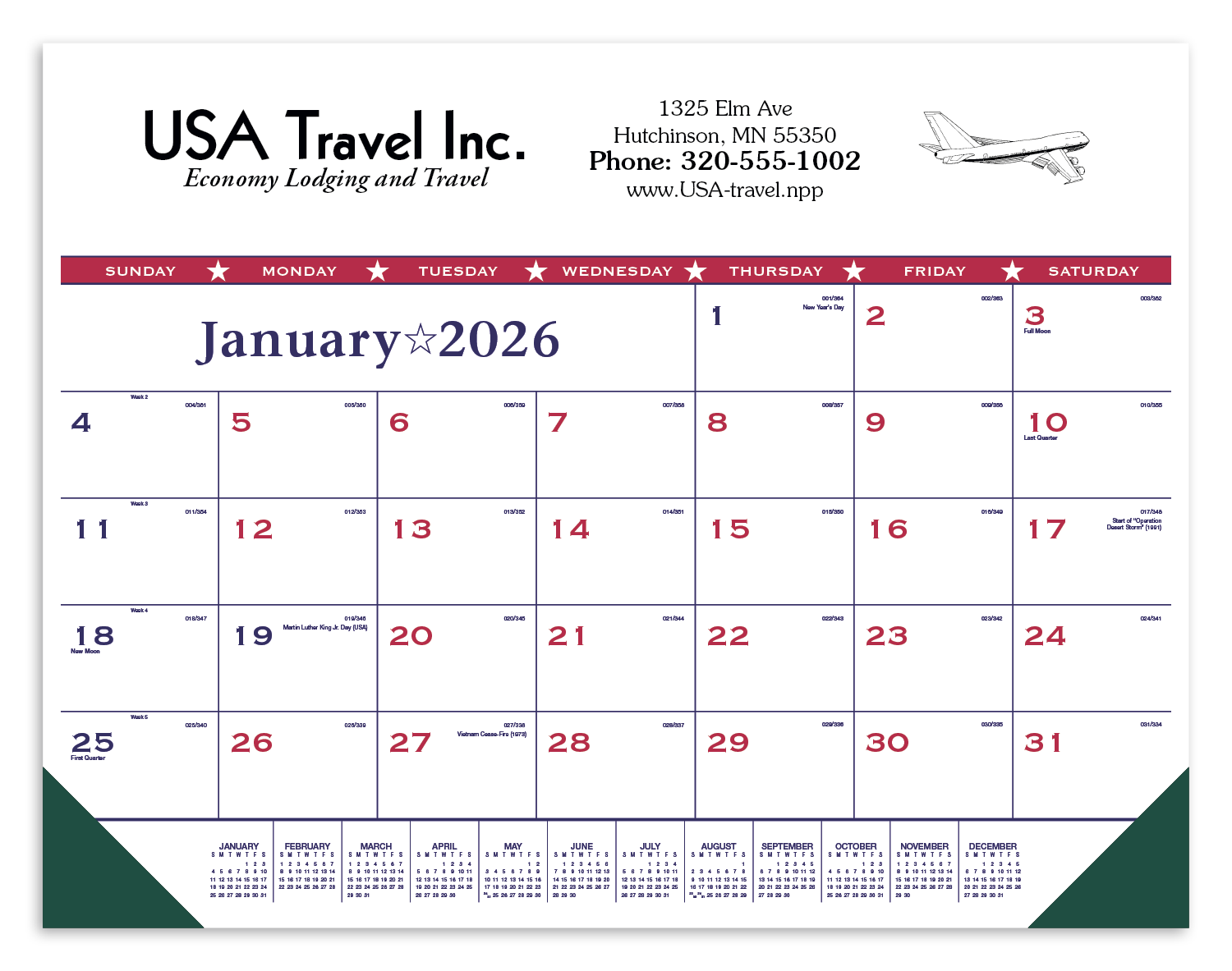Triumph® Calendars Patriotic Desk Pad with Vinyl Corners 18