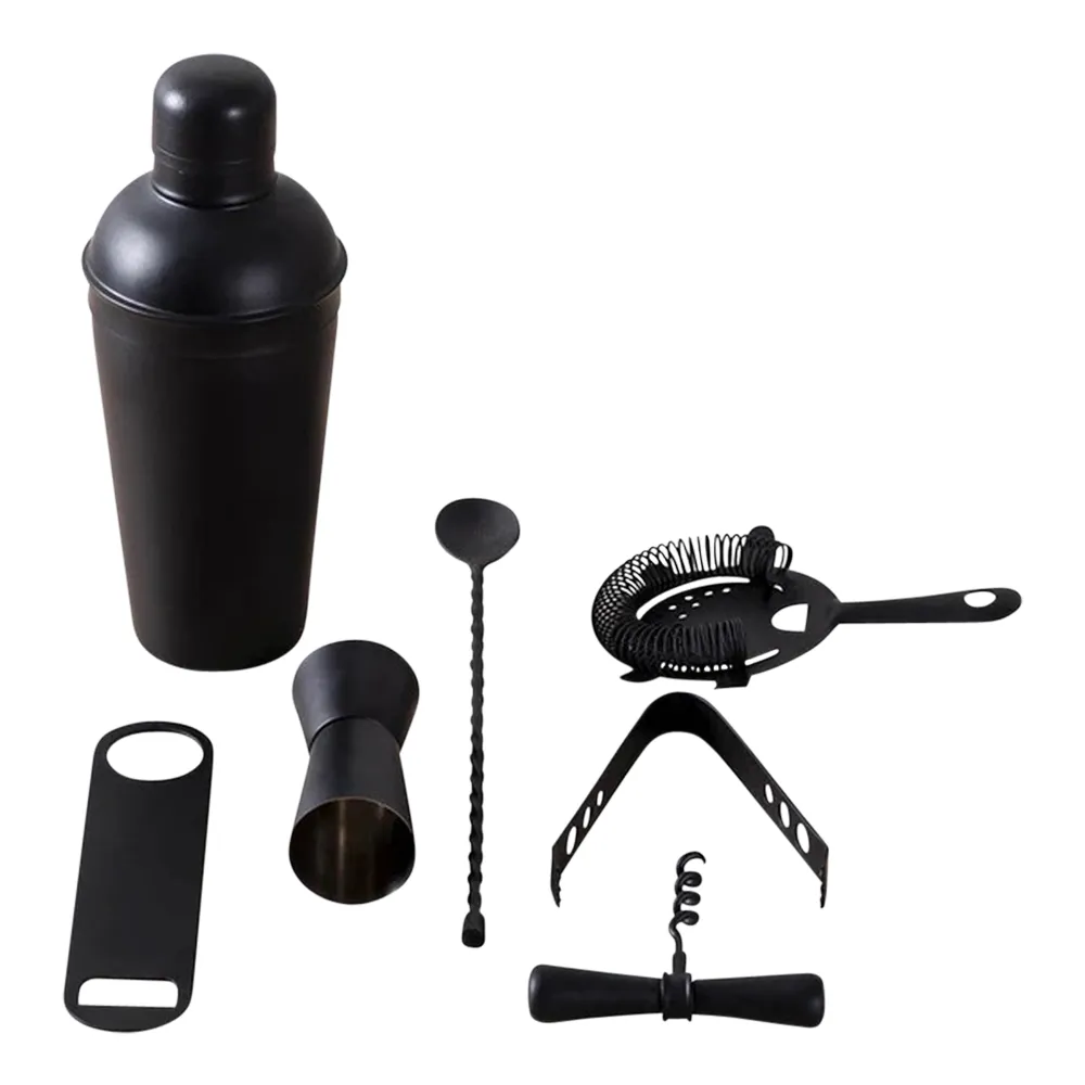 7-Piece Matte Black Cocktail Set 5