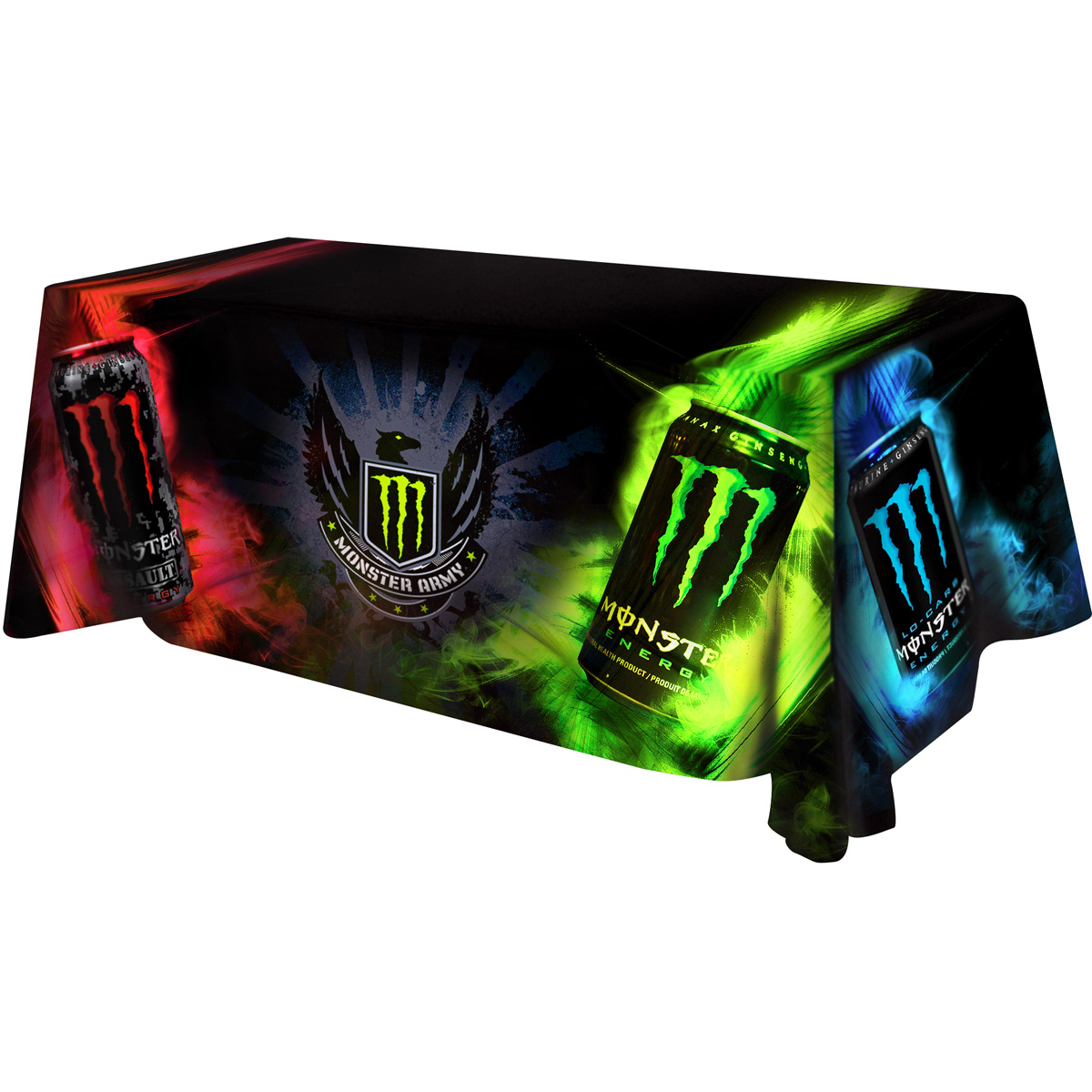 All Over Full Color Dye Sub Table Cover - flat poly 3-sided, fits 8' table 7
