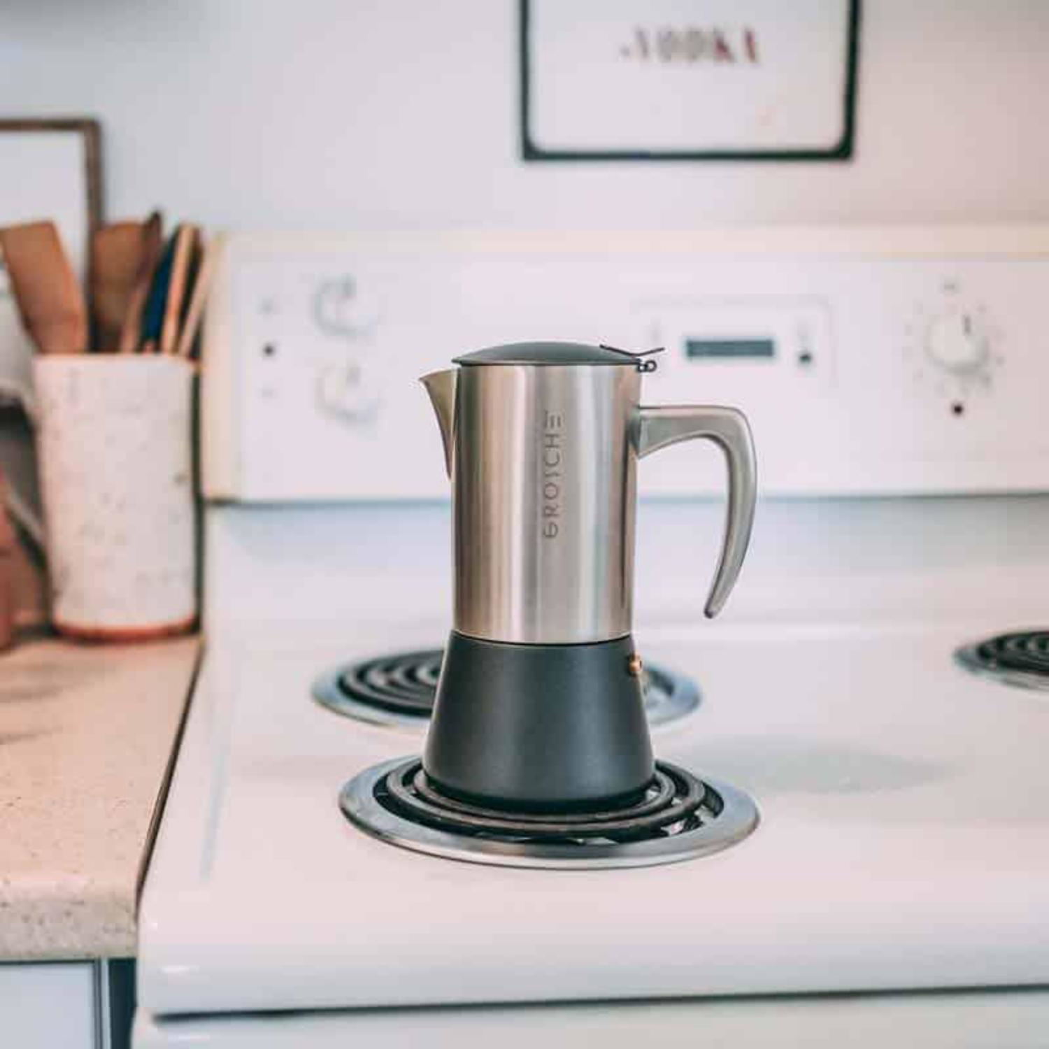 GROSCHE® MILANO Steel 10 Cup Stovetop Moka Pot Espresso Coffee Maker 4