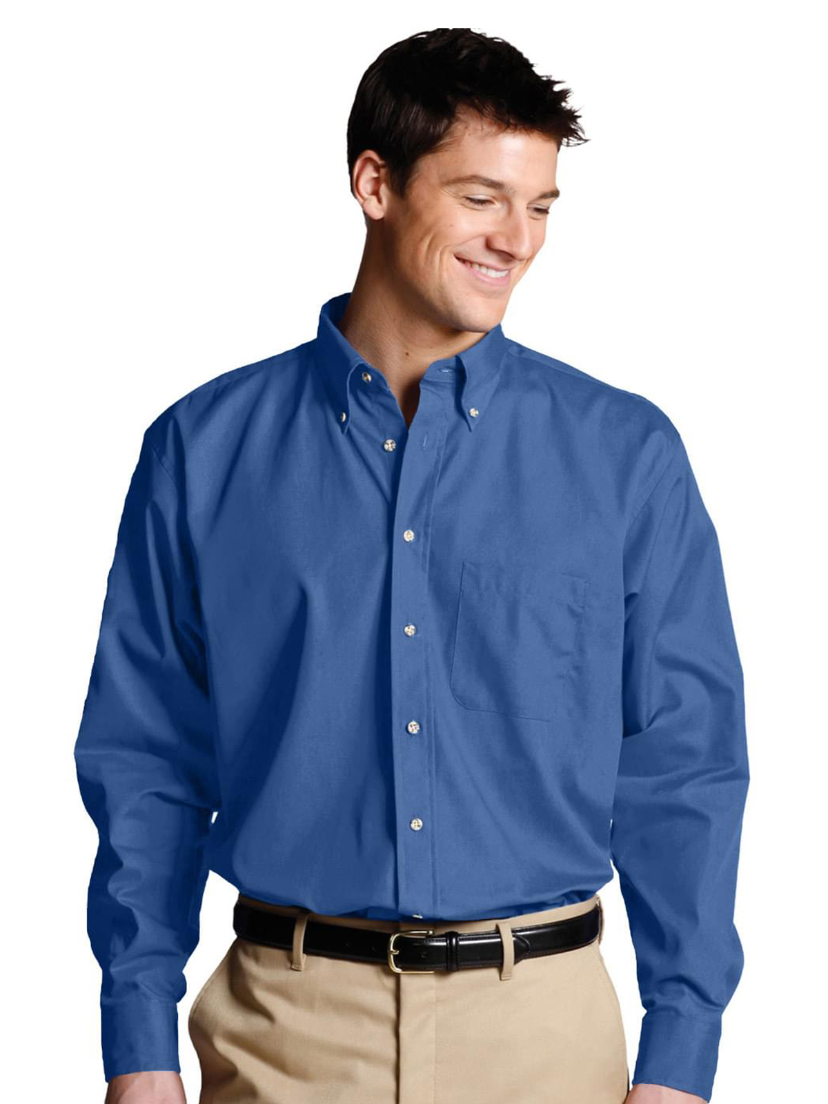 Edwards - Men's One-Pocket Poplin-Long Sleeve