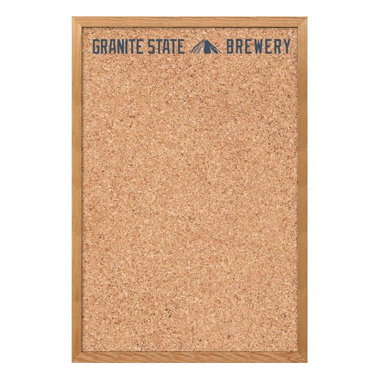 Wall Oak Frame Cork Board 24"w x 36"h"