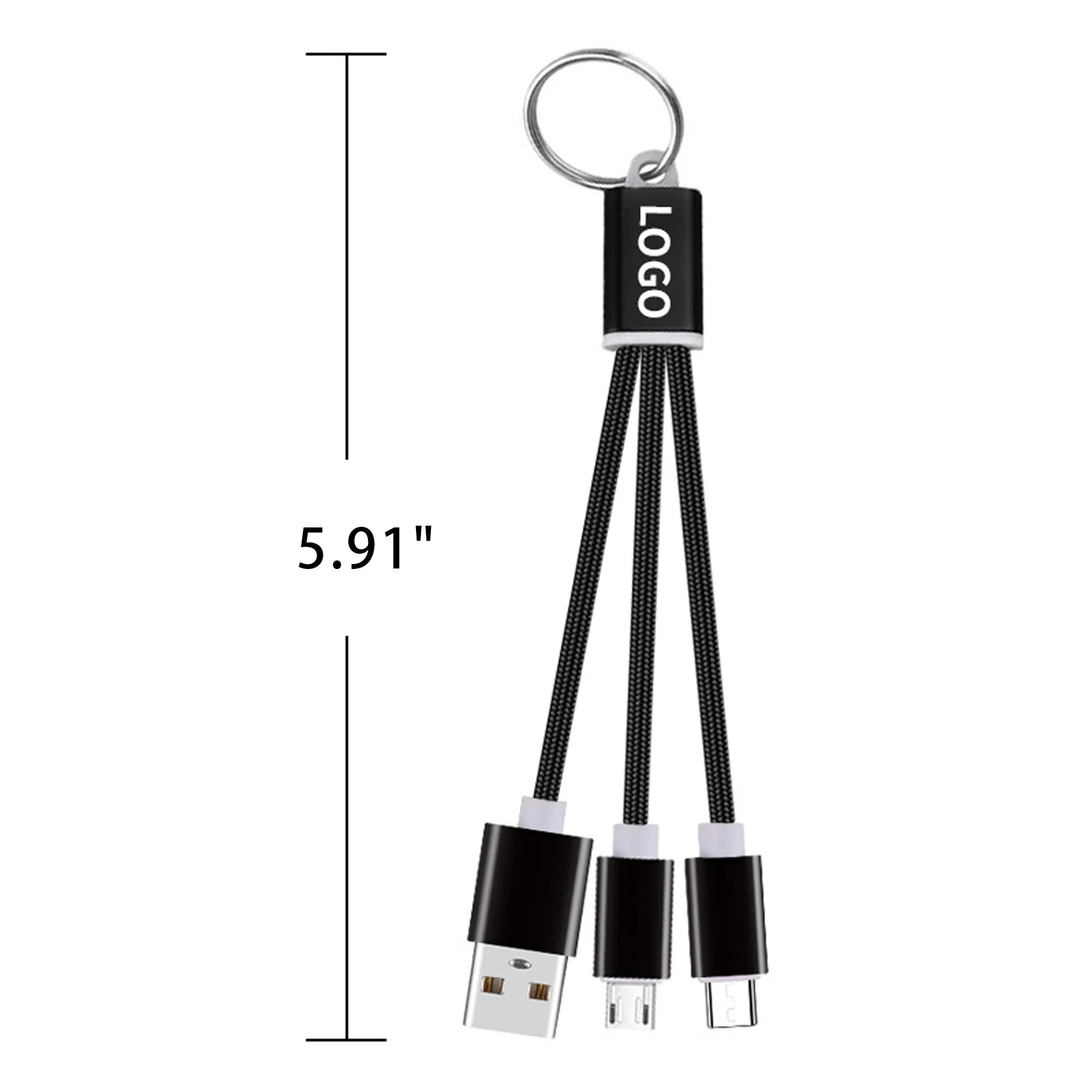 2-In-1 Charging Cable With Key Chain 2
