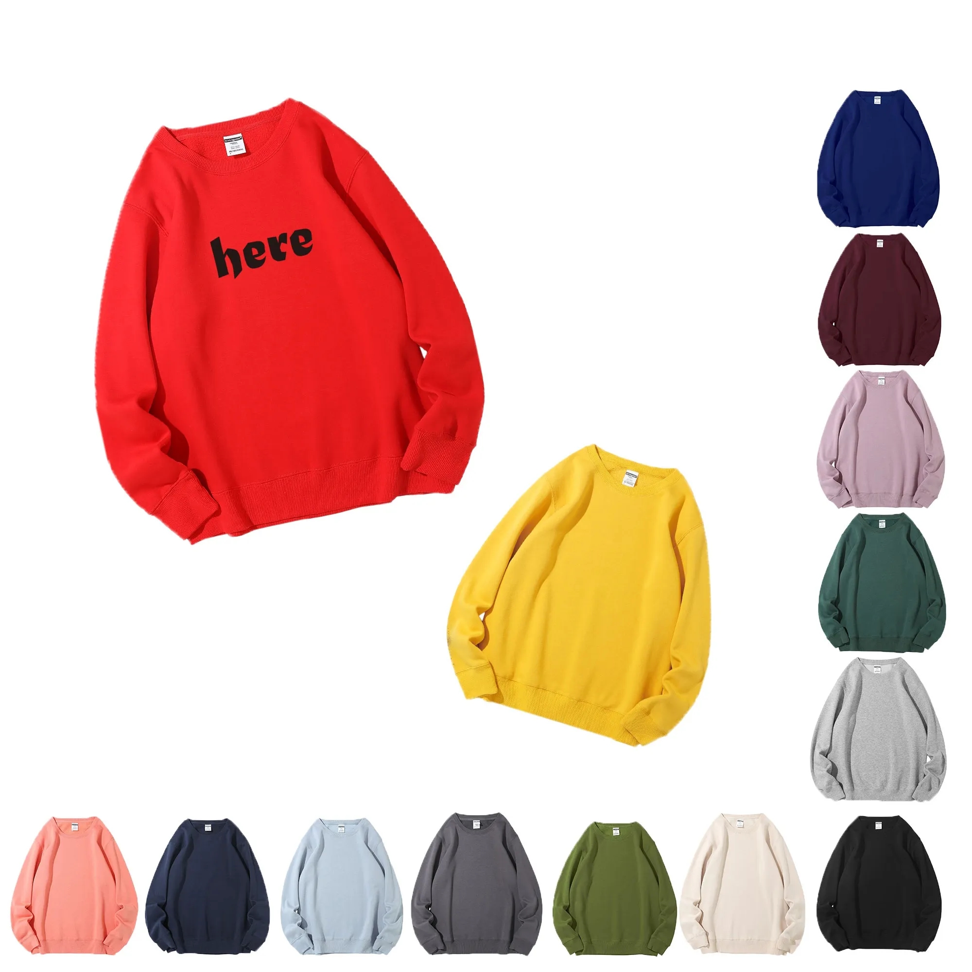Premium Warm Crewneck Pullover Sweatshirt Winter Hoodie, custom hoodie or sweatshirt with logo imprint 3