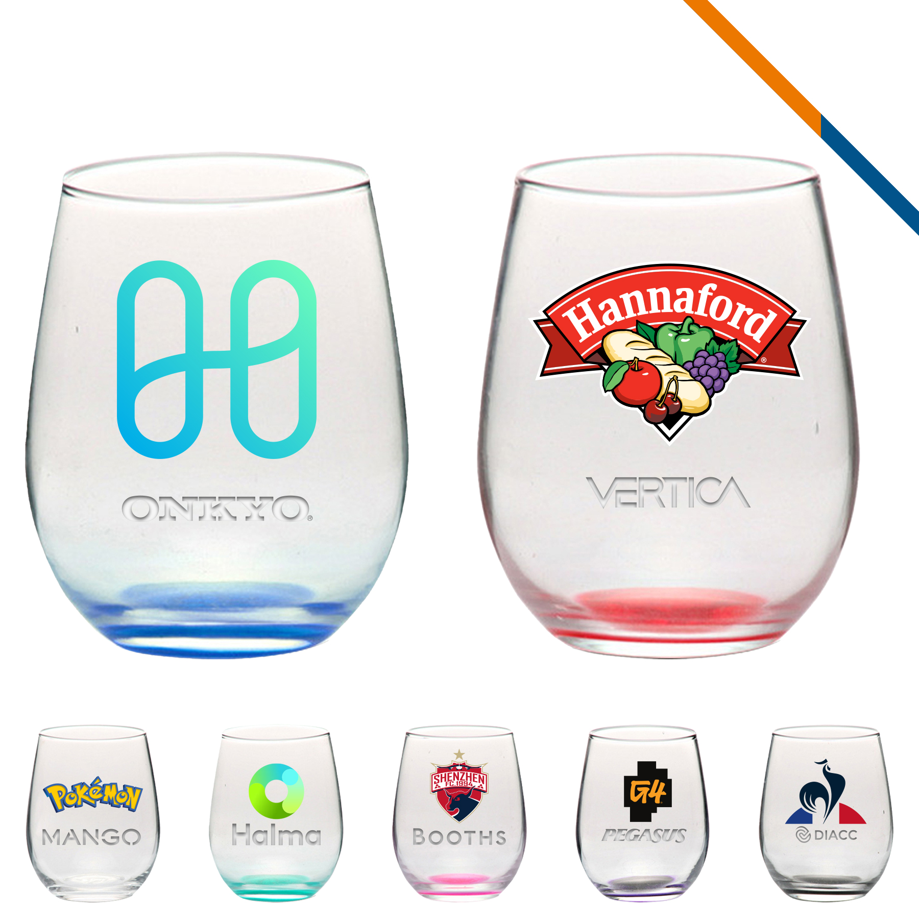Mangia Stemless Wine Glasses - 17 OZ. 3