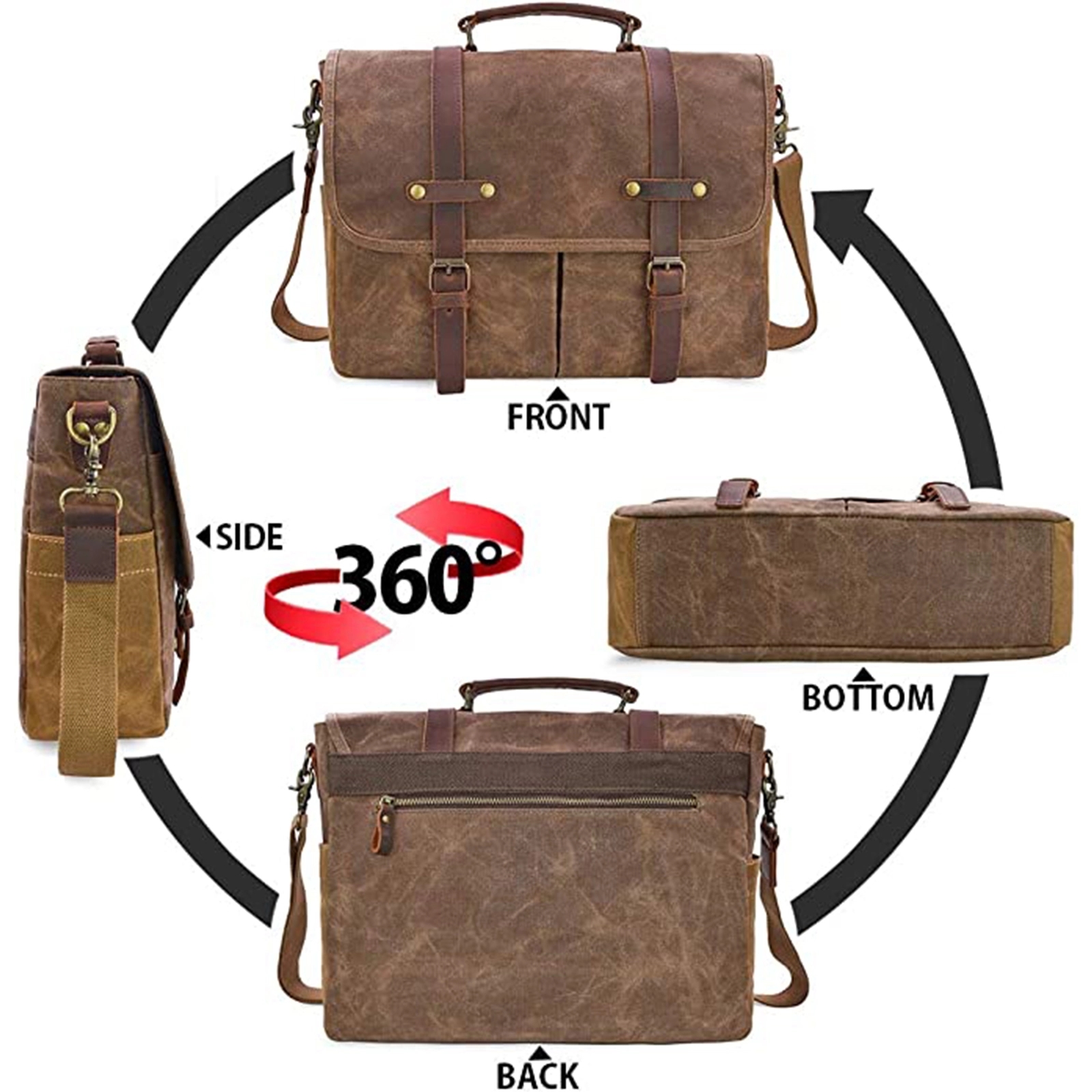 Mens Messenger Bag 15.6 Inch Waterproof 4