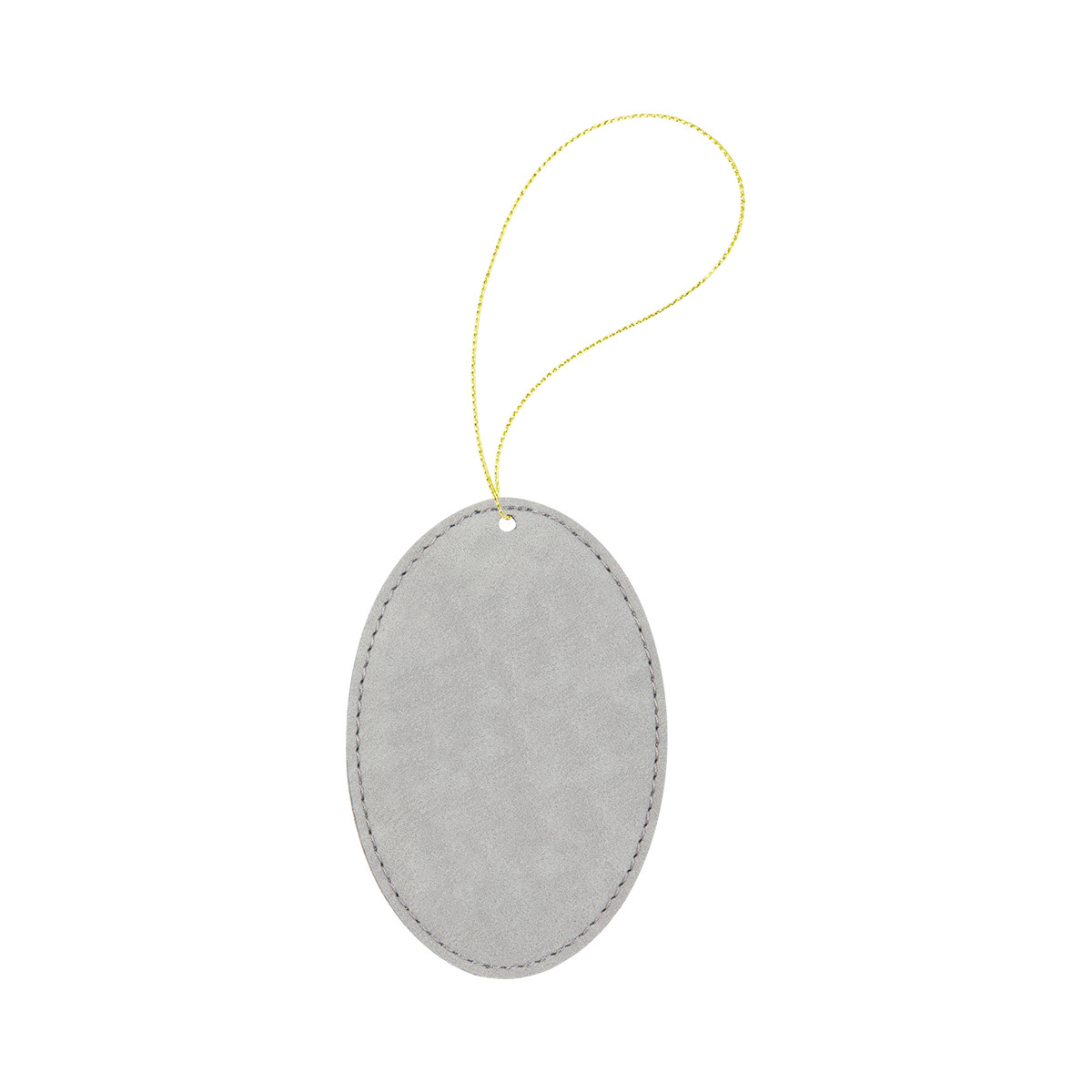 Gray Leatherette Oval Ornament 3