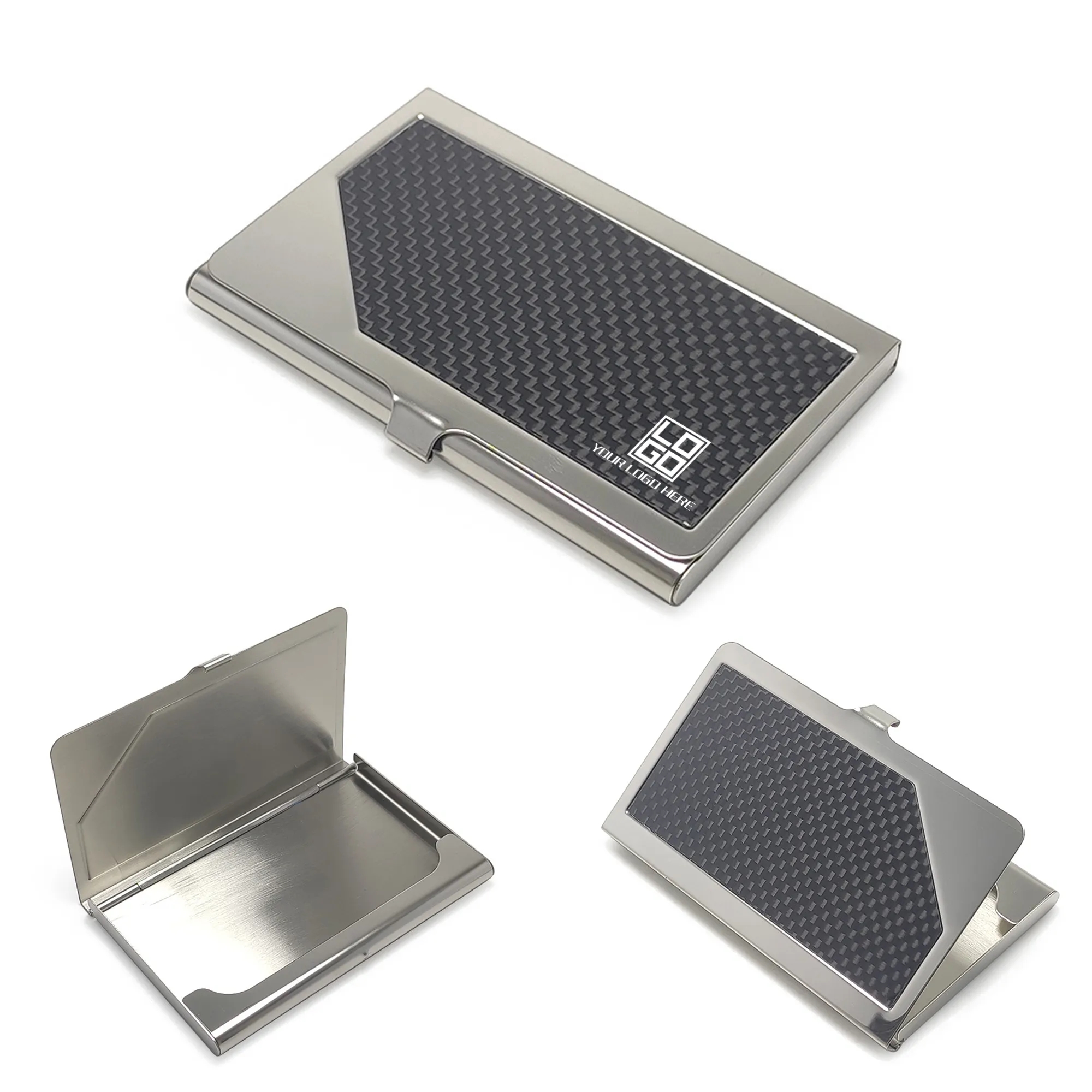 Stainless Steel PU Leather Business Card Holder MOQ10pcs 4