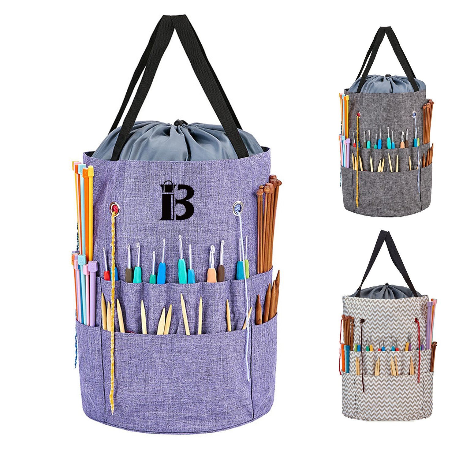 Large Crochet Bag w/ Customized Front Compartment