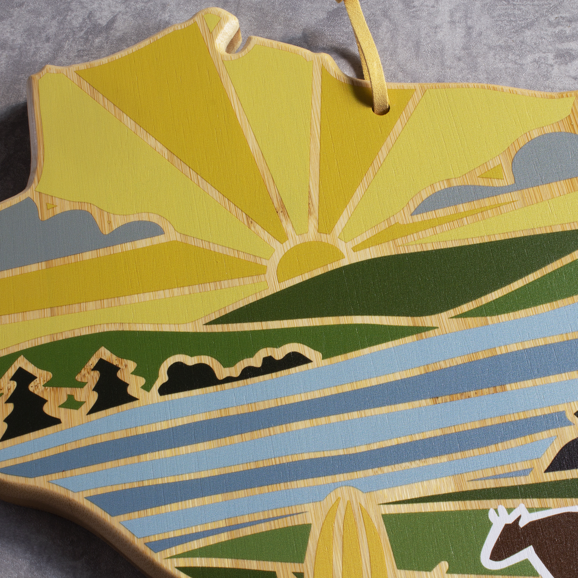 Wisconsin State Shaped Cutting and Serving Board with Artwork by Summer Stokes 2