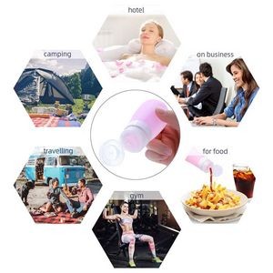 60ml Silicone Travel Bottle With Carabiner And Flip Up Lid 16