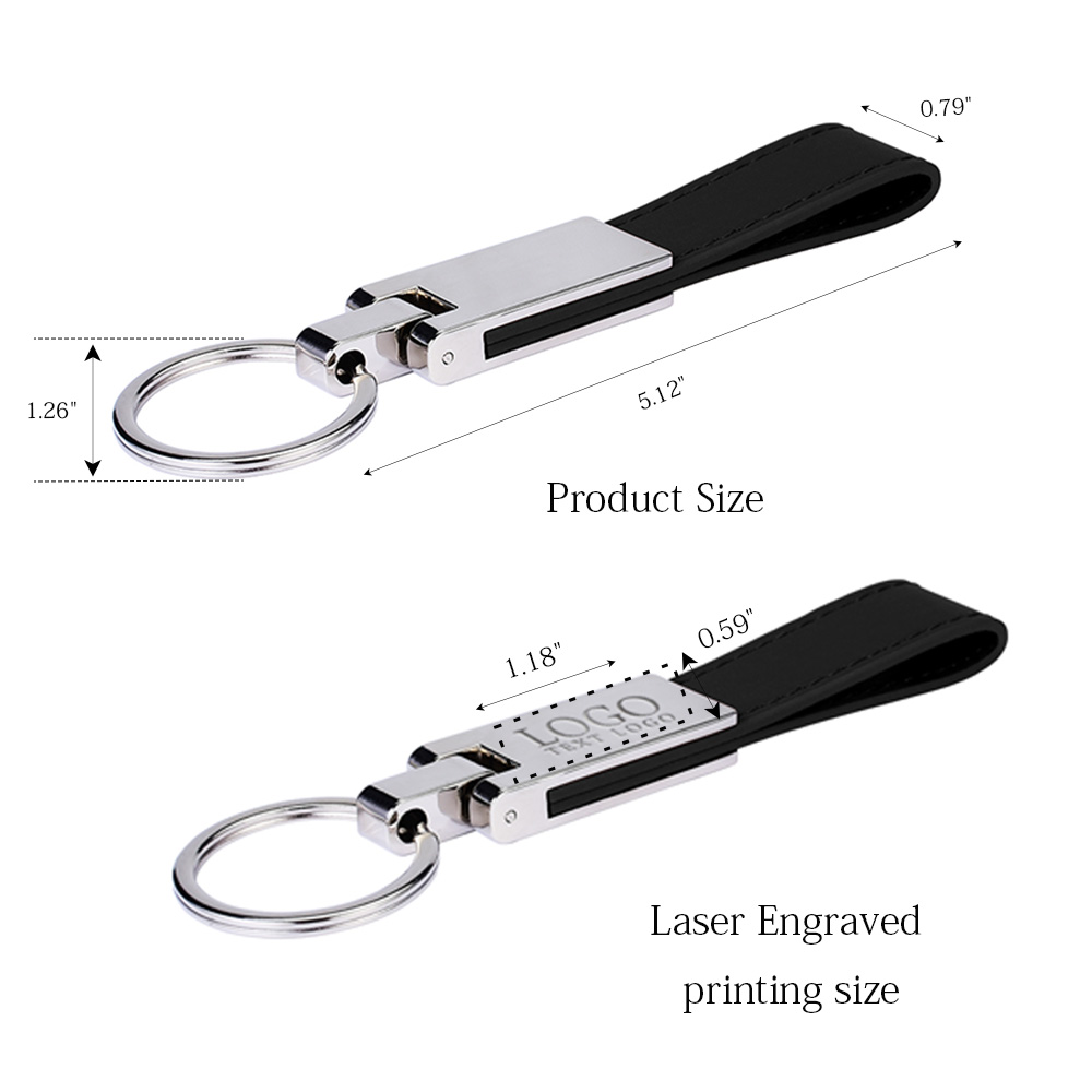 Promotional Leather And Silver Keyring Gift Keychain 1