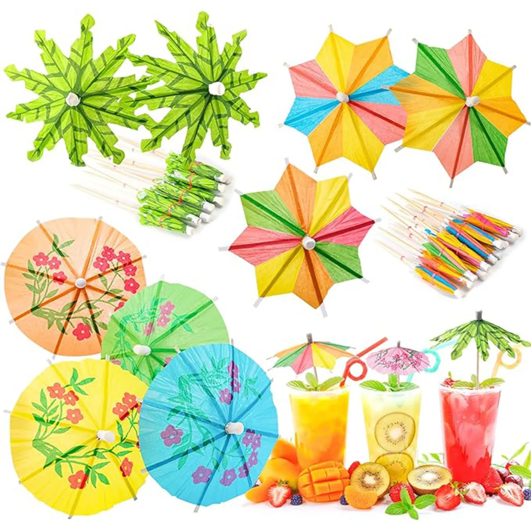 Customizable Cocktail Umbrella Picks - 4" Length 5
