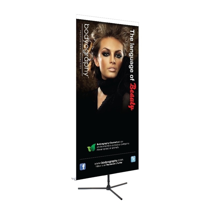 Adjustable Banner Stand Replacement Graphic, 33" x 96" Polyester Blend Fabric Banner, Double-Sided 2