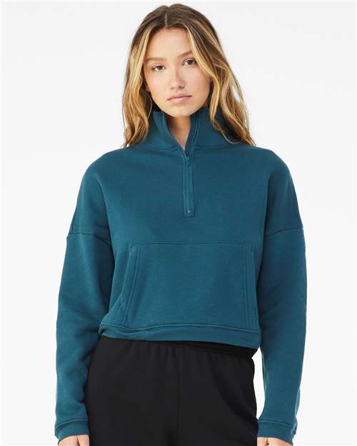 Women's Sponge Fleece Half Zip Pullover - 3953 6