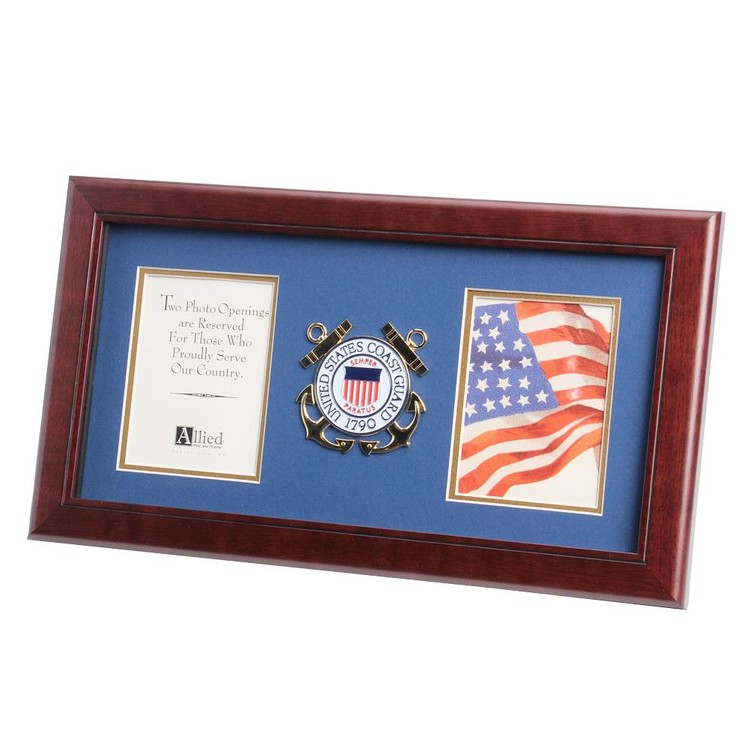 U.S. Coast Guard Medallion 4-Inch by 6-Inch Double Picture Frame 1