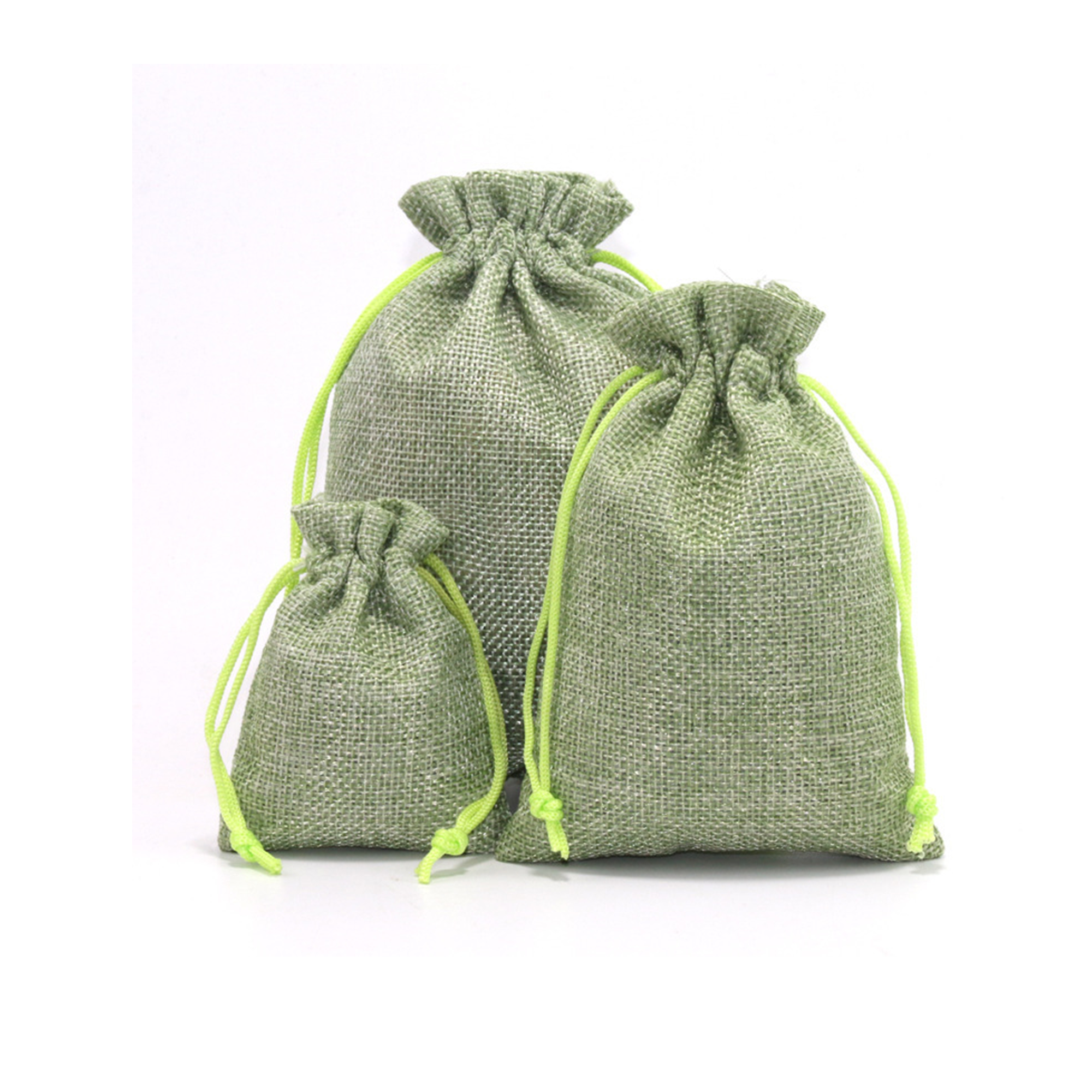Nylon Linen Drawstring Jewelry Pouch 4
