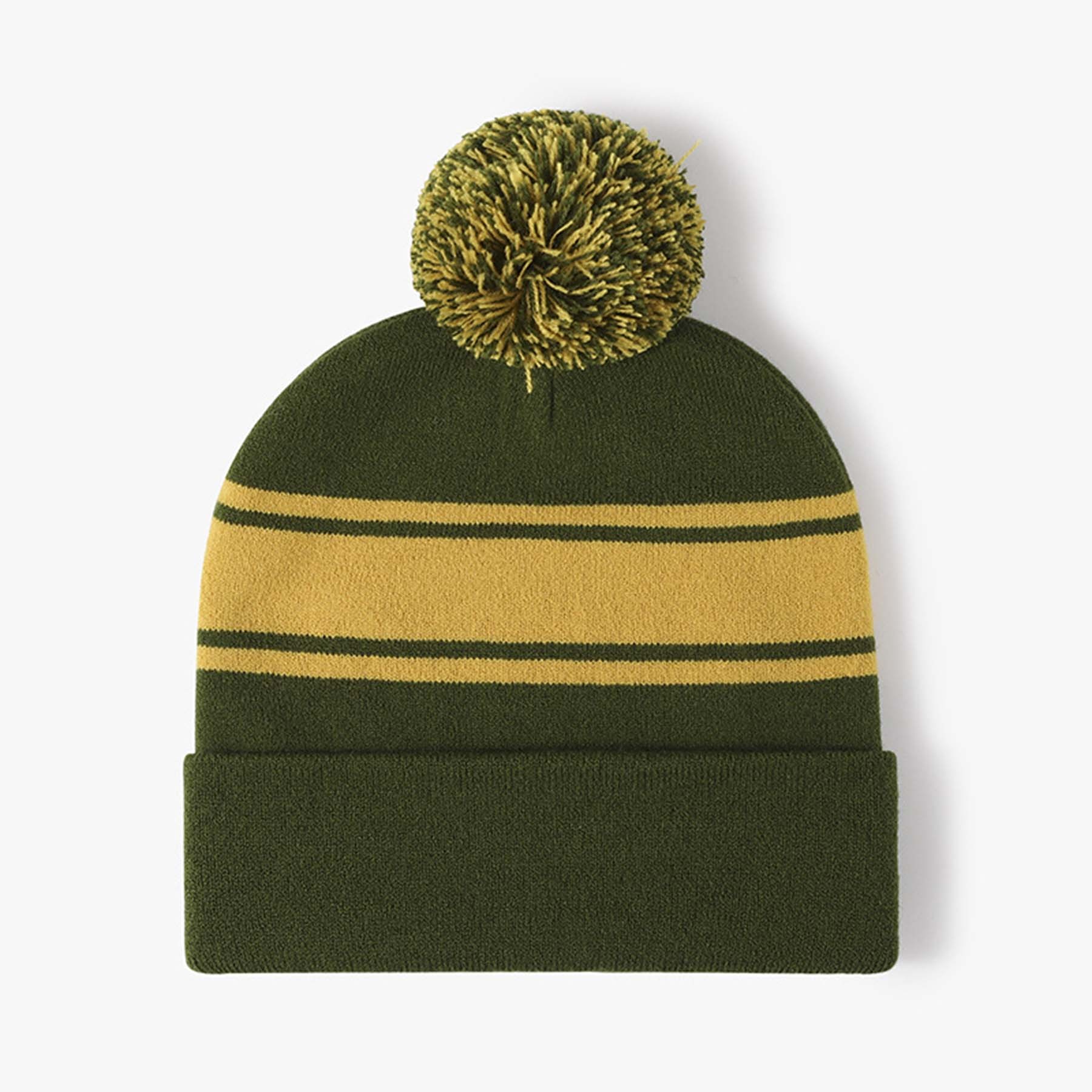 Pom Pom Knit Cuffed Cap 7
