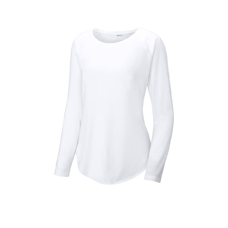 Sport-Tek Women's PosiCharge Long Sleeve Tri-Blend Wicking Scoop Neck Raglan Tee 16