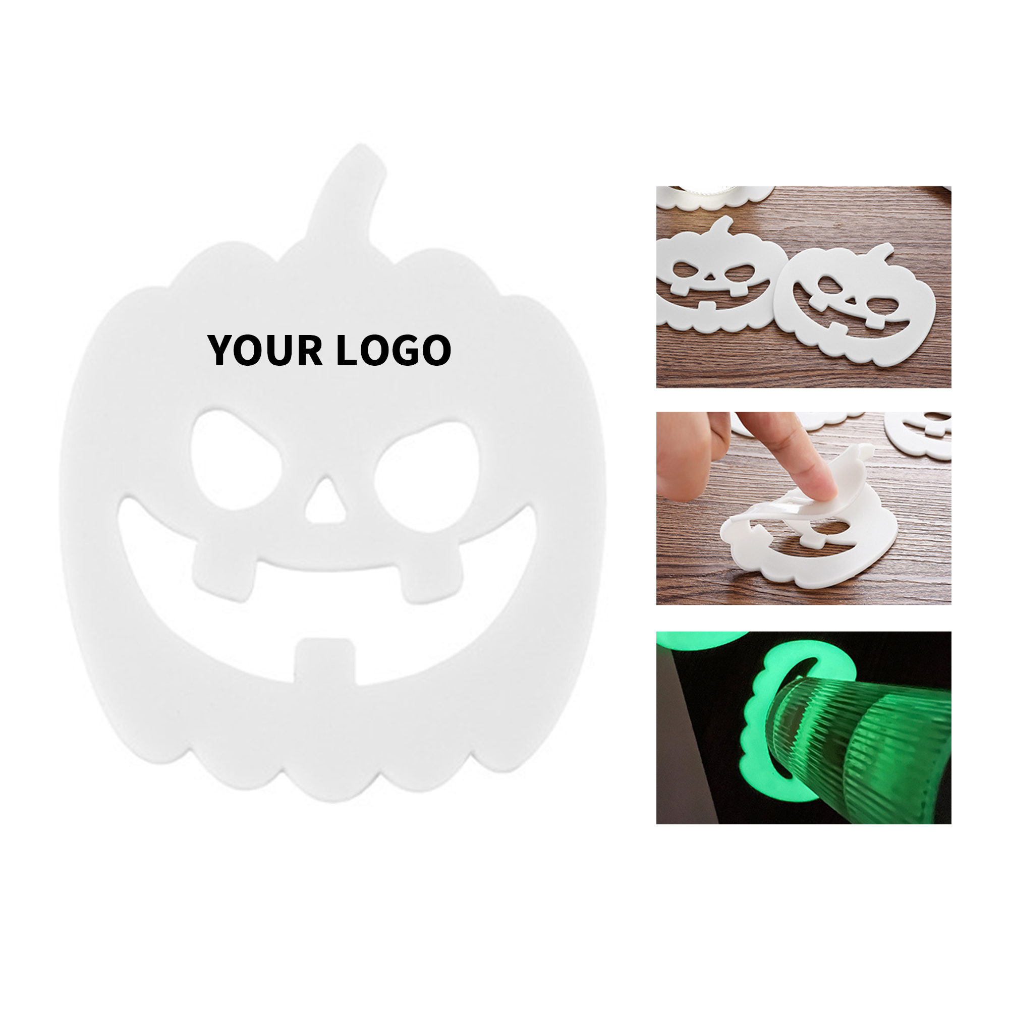 PVC Glow Effect Pumpkin Coaster 4.09" Length X 3.94" Width X 0.16" Height 2