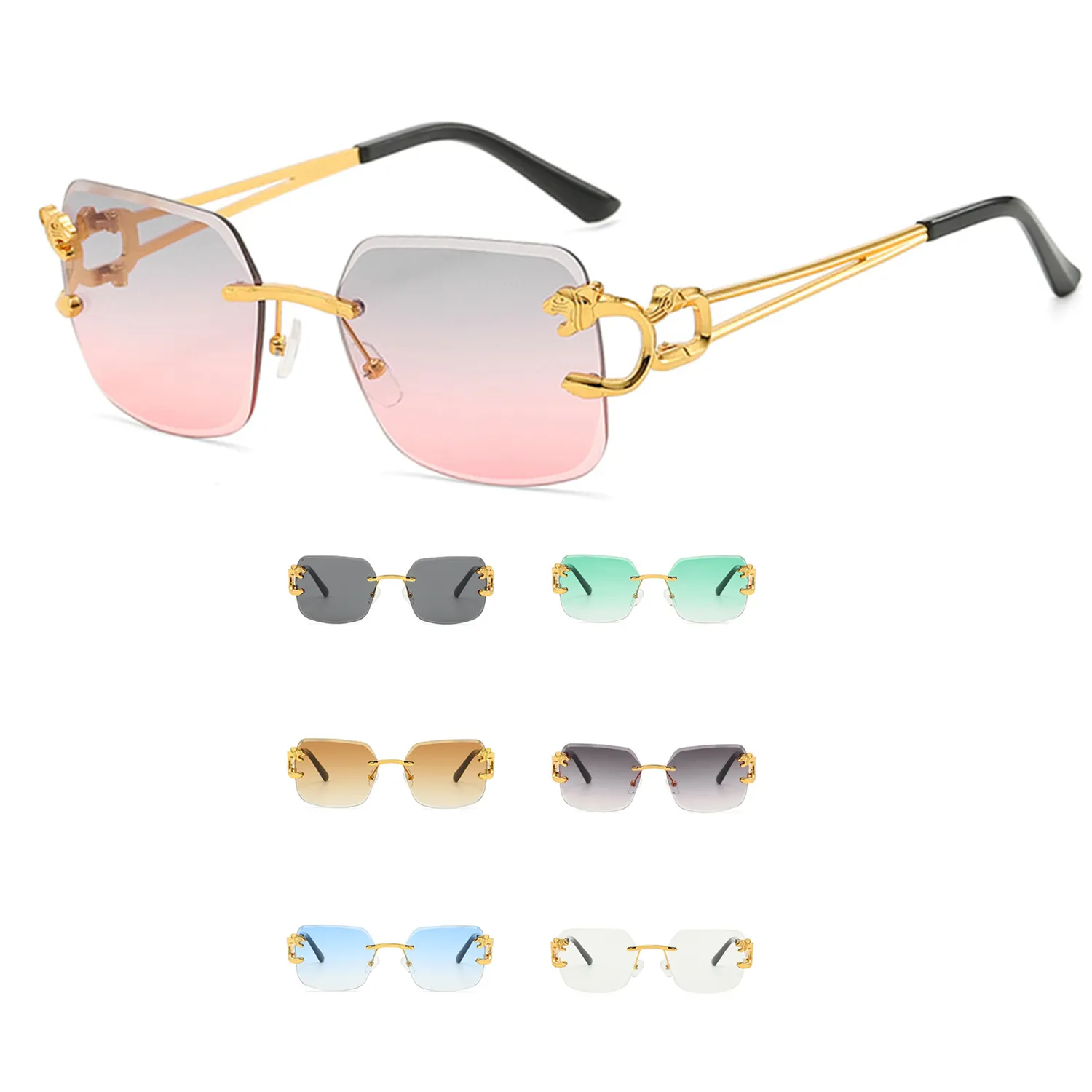 Rimless Square Sunglasses 2