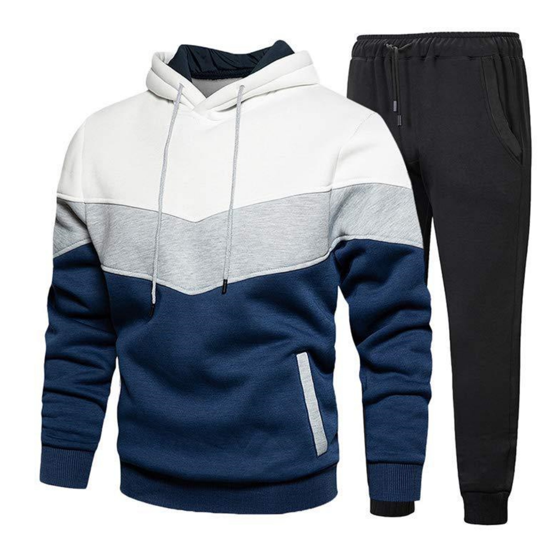 Custom Contrast 3D Printed Hooded Men Jogger Set Sweat Suit 11
