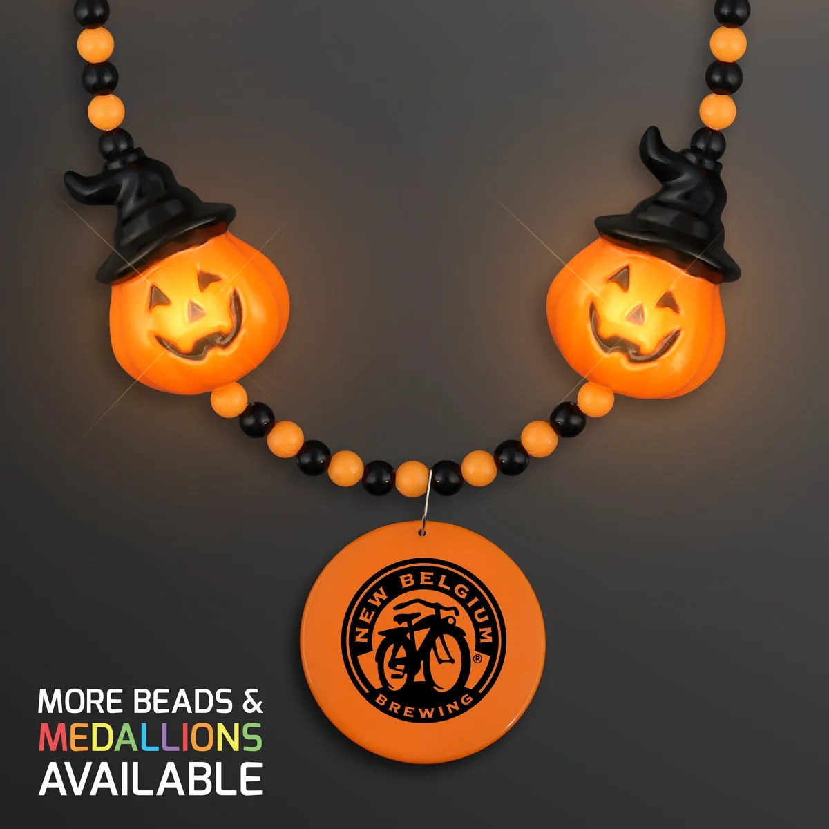 LED Hocus Pocus Pumpkins Beads with Medallion 2