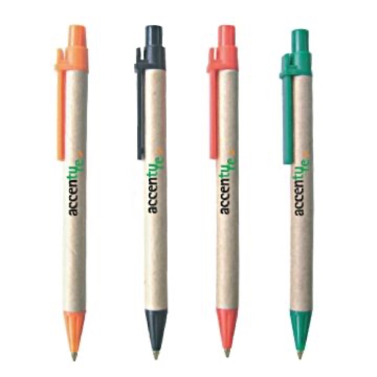Environmentally Friendly Recycled Pen w/ Color Top and Tip