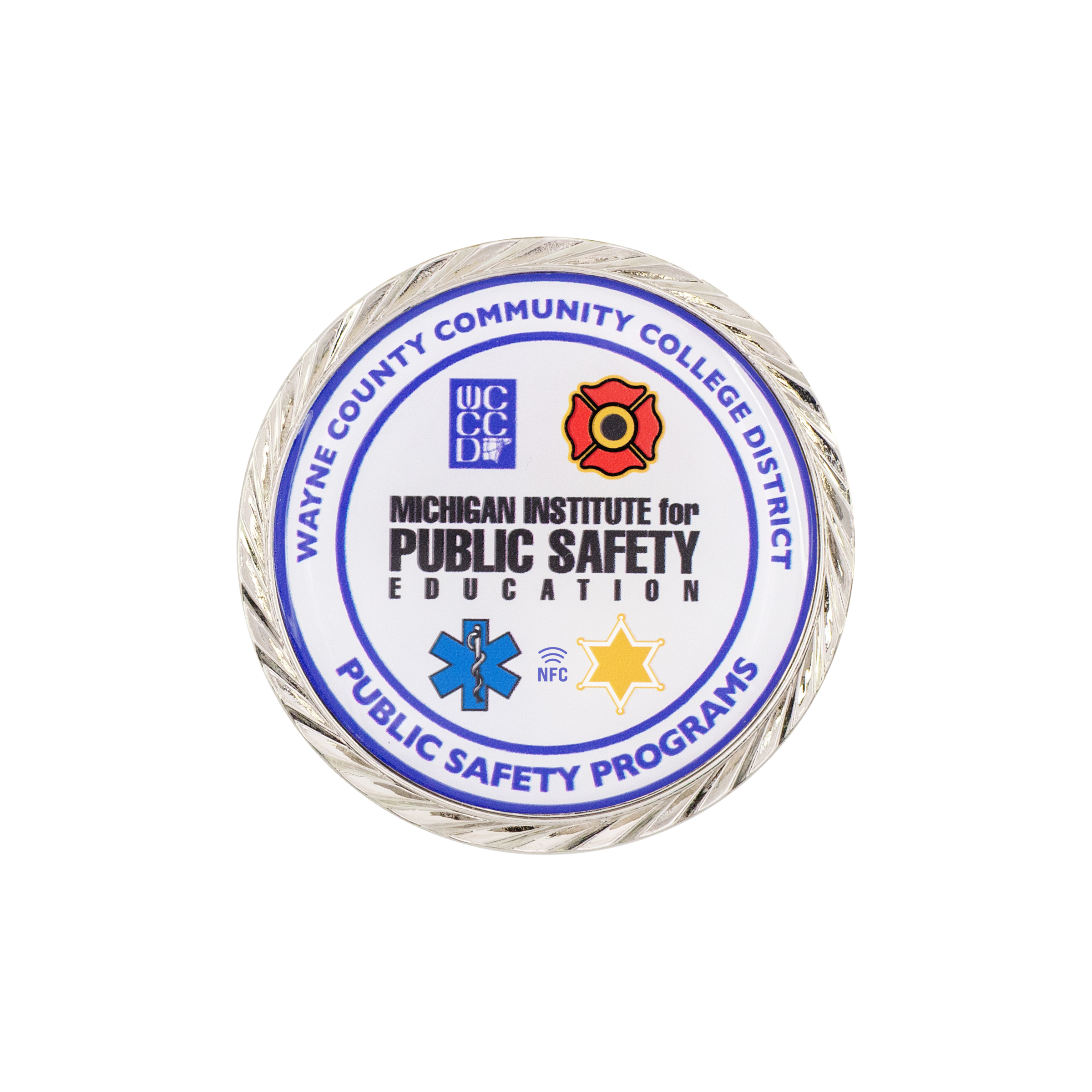NFC Challenge Coin w/ Oblique Border (1.75") 6