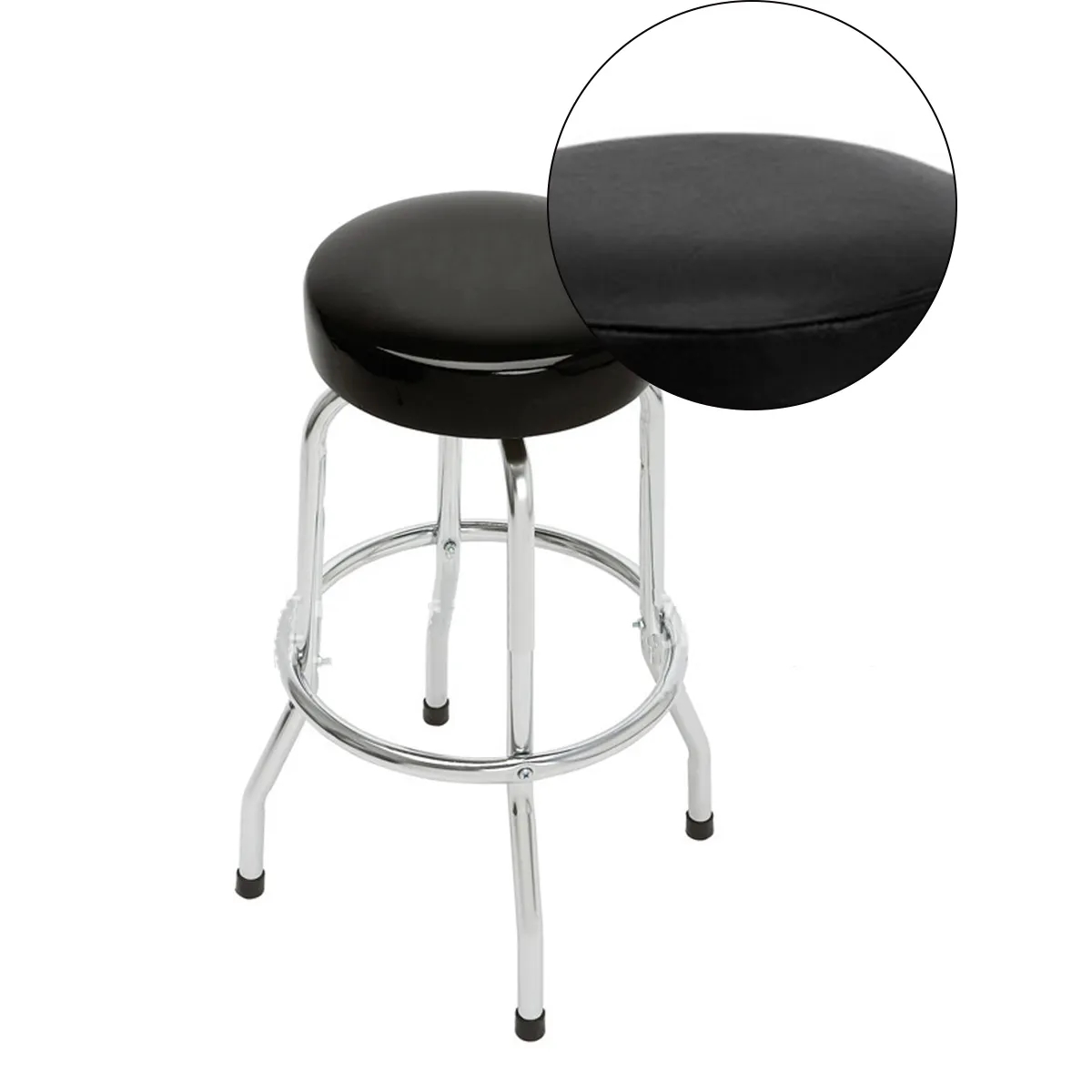 Customizable Round Padded Bar Stool With Chrome Base 3