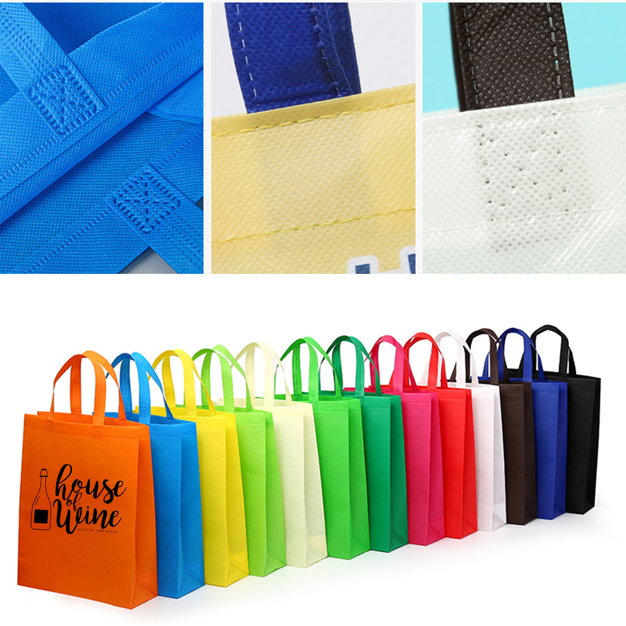Portable Non Woven Handles Tote Reusable Bags Giveaways 2
