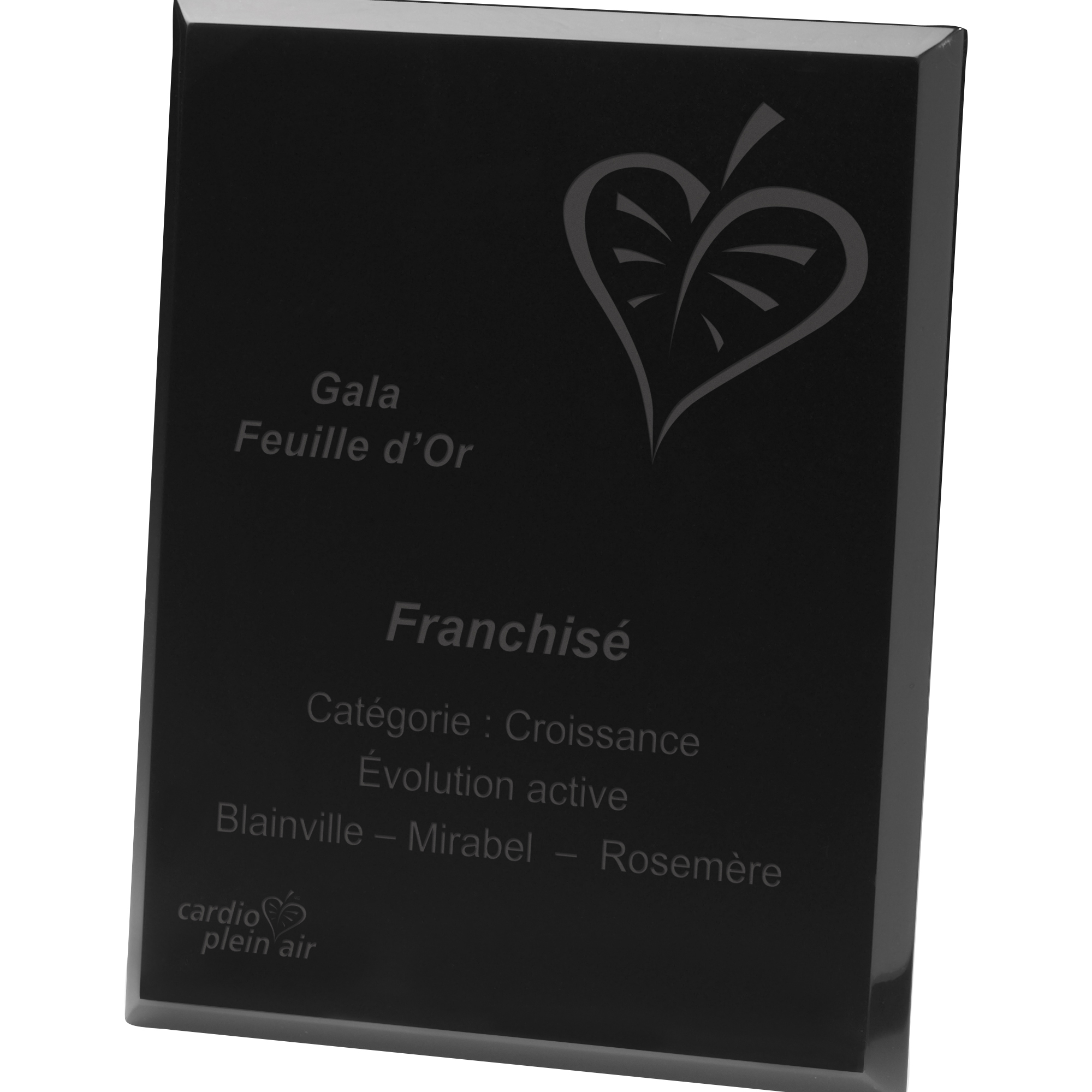 Black Radiant Plaques 3/8" Acrylic (8"x 10") Laser Engraved