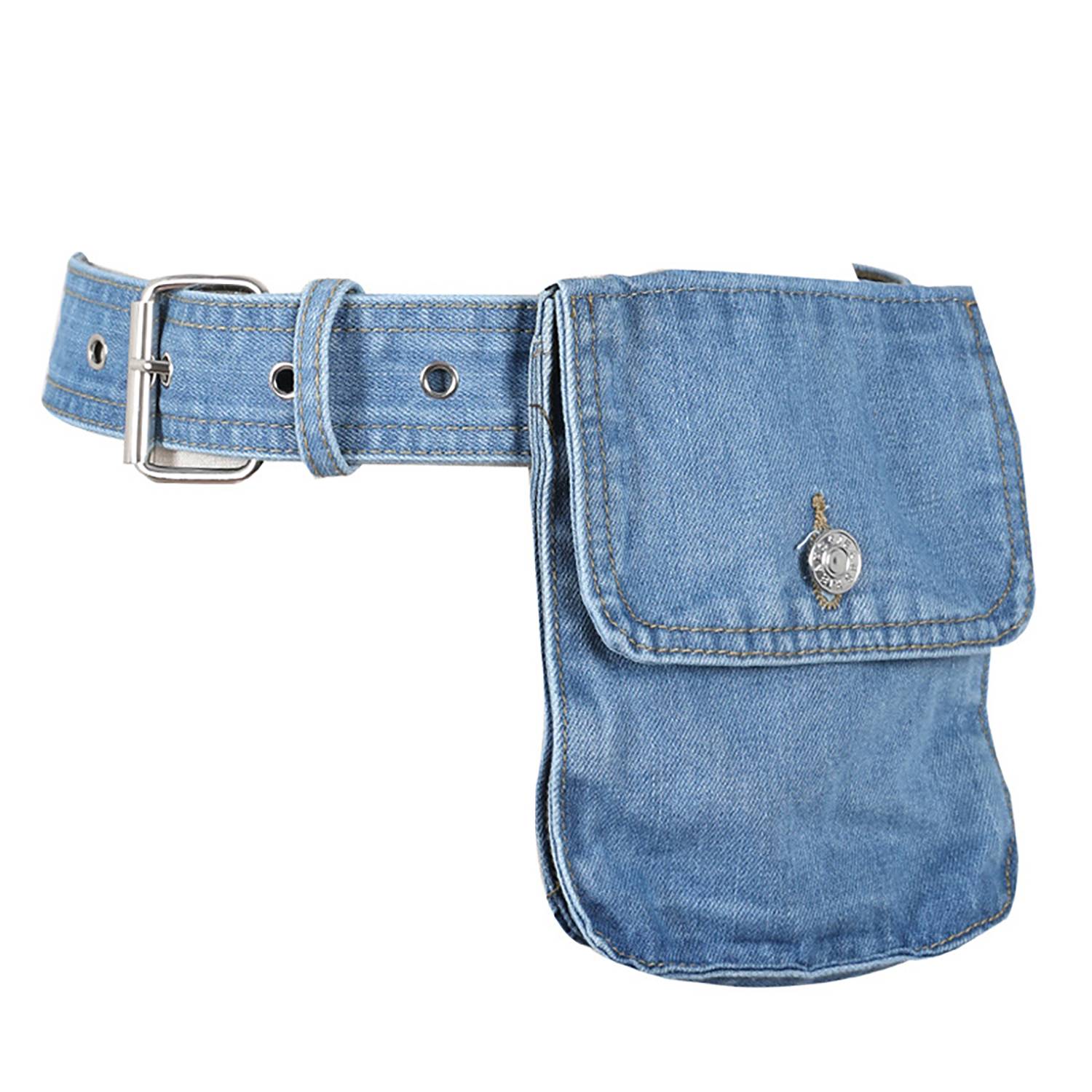 Vintage Denim Detachable Waist Bag 3