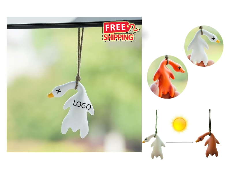 Wholesale Color Changing Duck Car Mirror Hanging Ornament Funny Custom Auto Decor 1