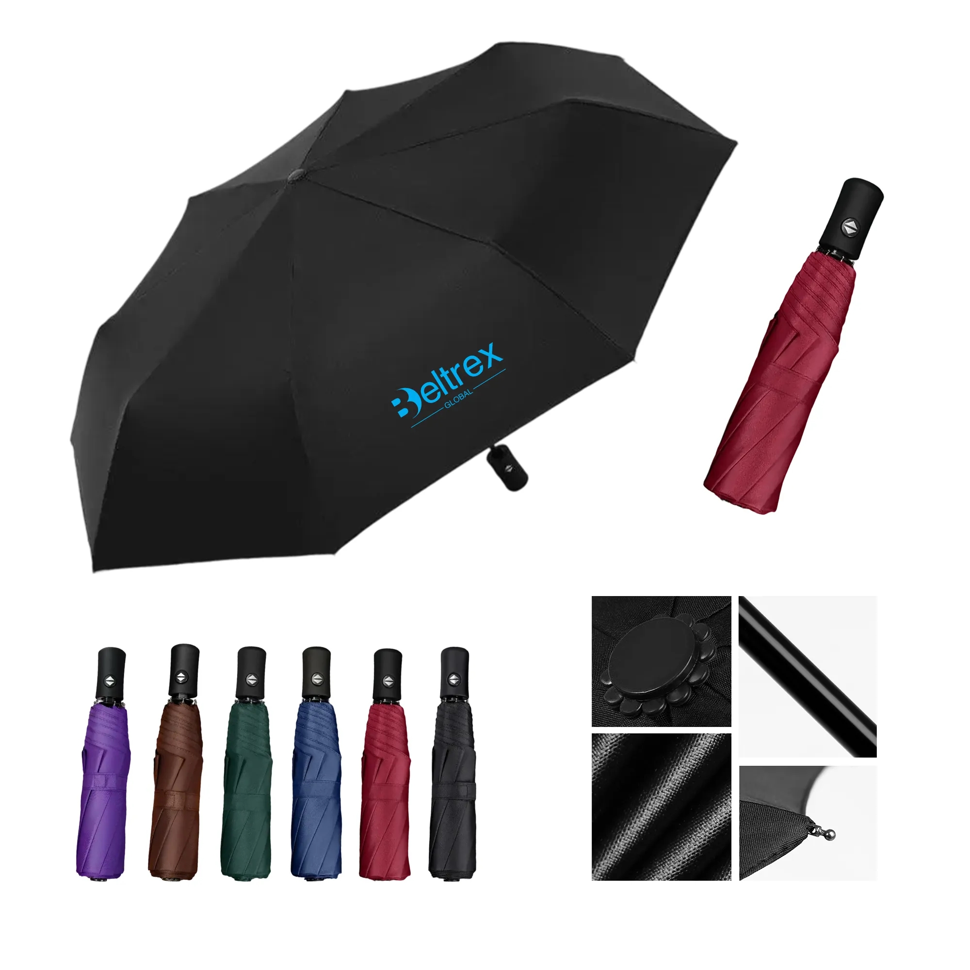 Durable Travel Umbrella with Water Repellent Cloth 8