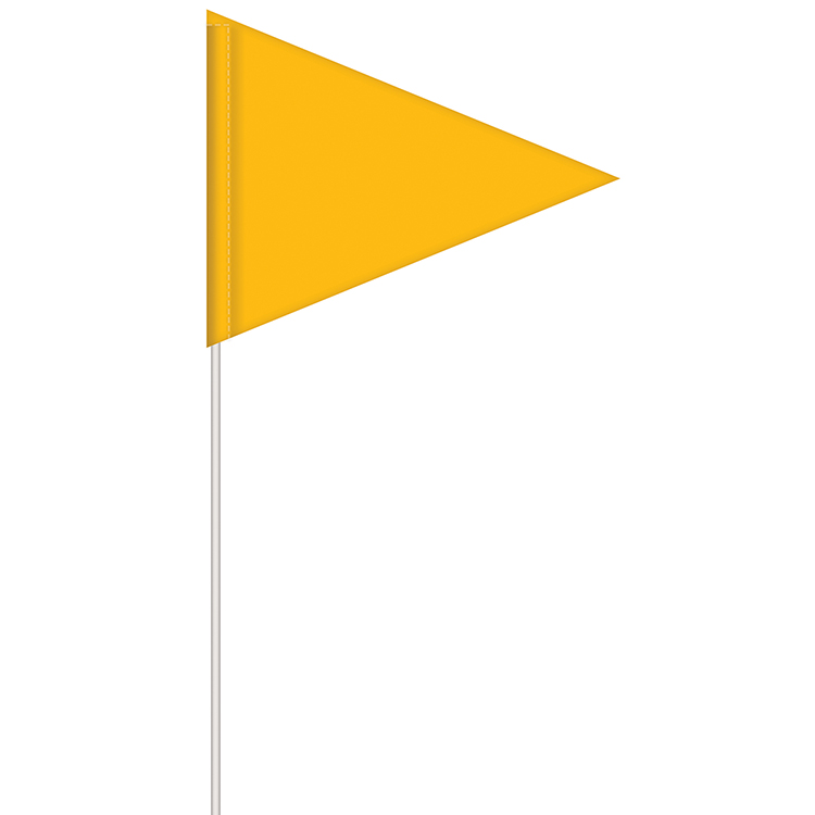 Solid Color Yellow Pennant Field Flag w/White Staff 2