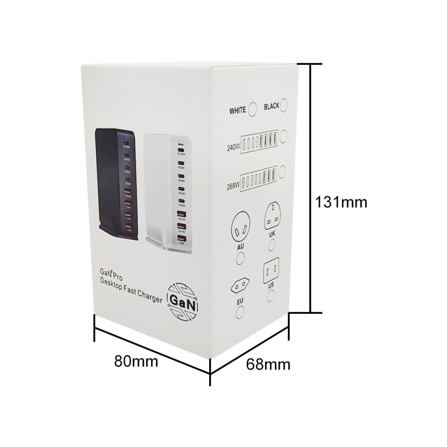 8-Port USB Speed Charge Station - 268 W 10