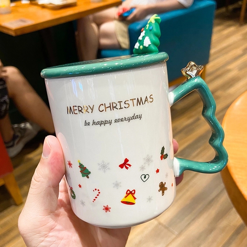 Christmas Tree Shaped Coffee Ceramic Mug 3