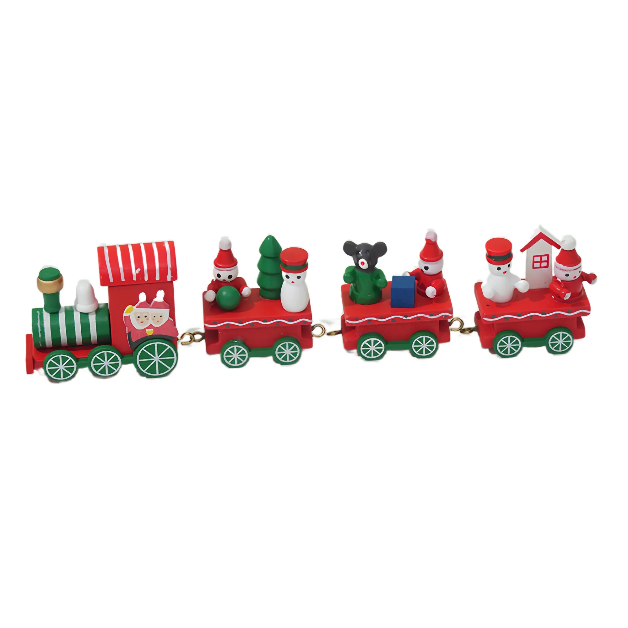 Festive Wooden Christmas Train Set Decor 5