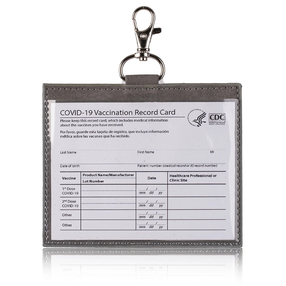 Leather Vaccine Card Wallet 4x3" 6