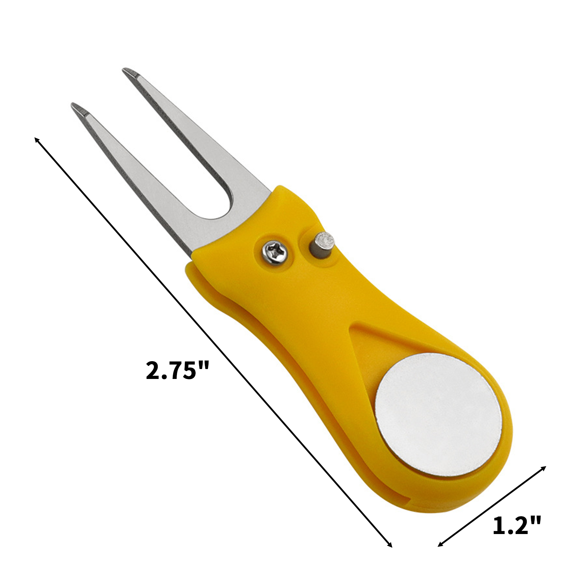Foldable Golf Divot Repair Tool With Magnetic Marker 2.75" By 1.2" 9