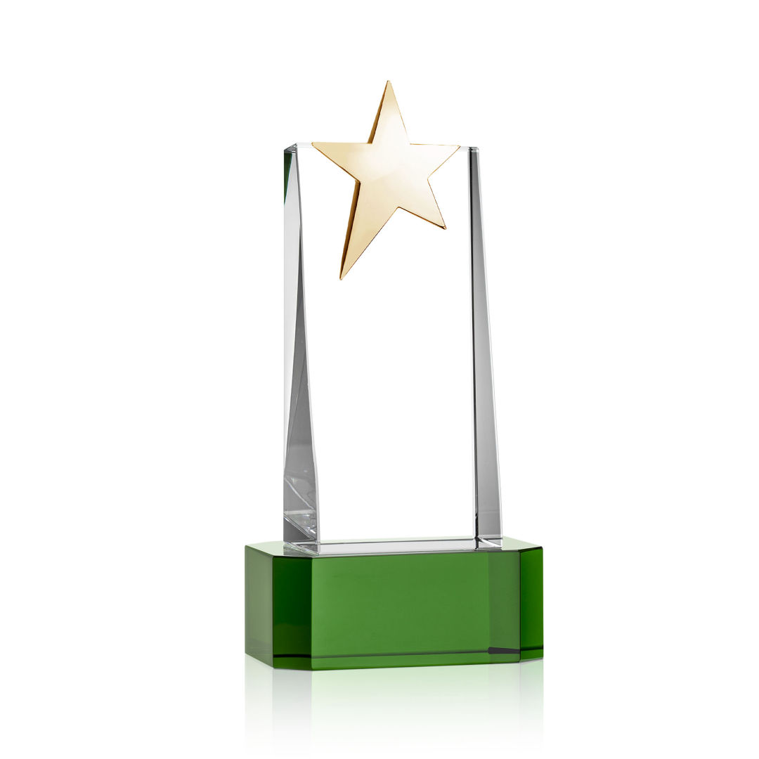 Fanshaw Gold Star Award on Base - Green 9