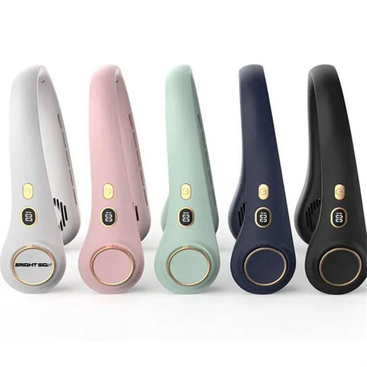 LCD Display USB Powered Foldable Neck Fan 2