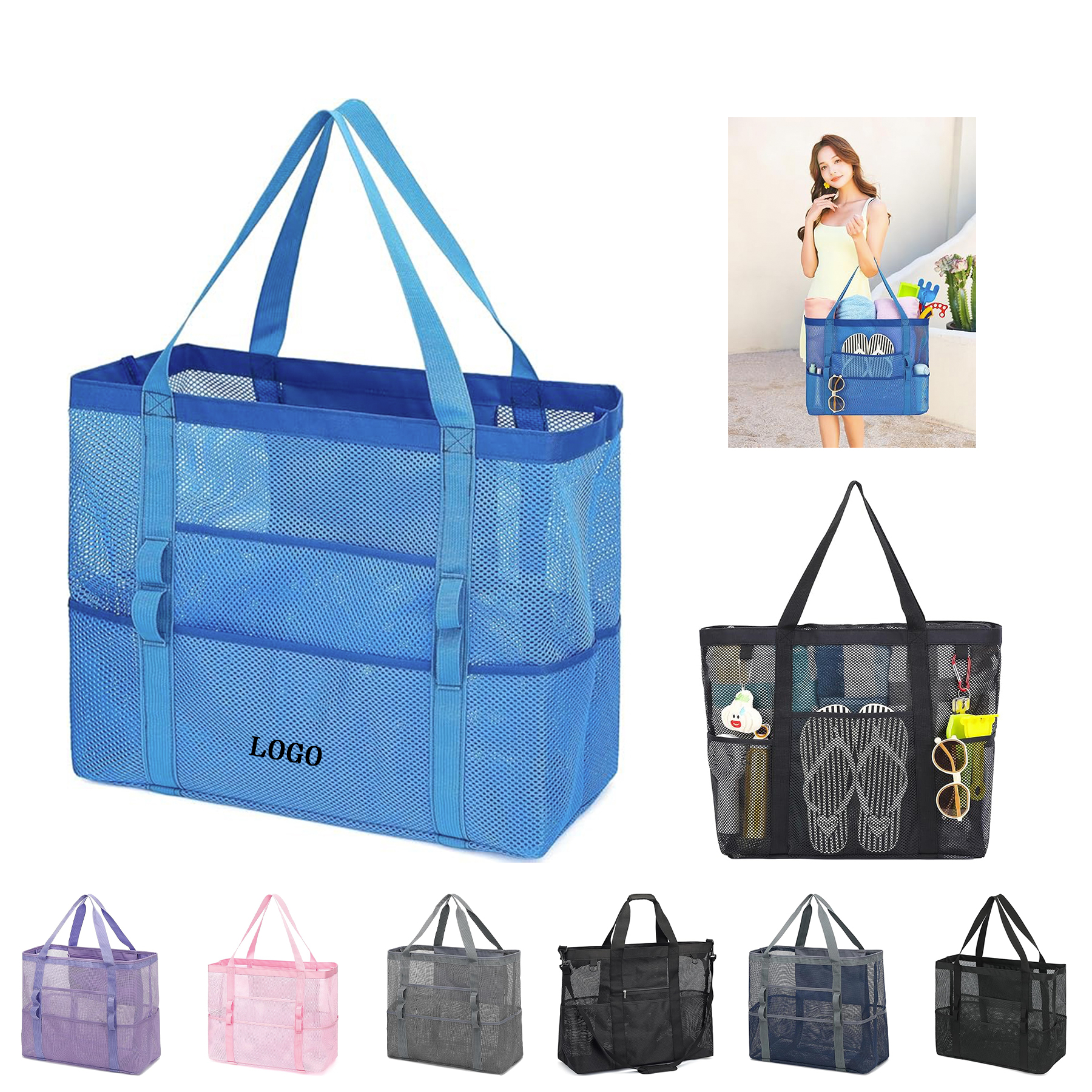 Mesh Beach Tote Bag 1