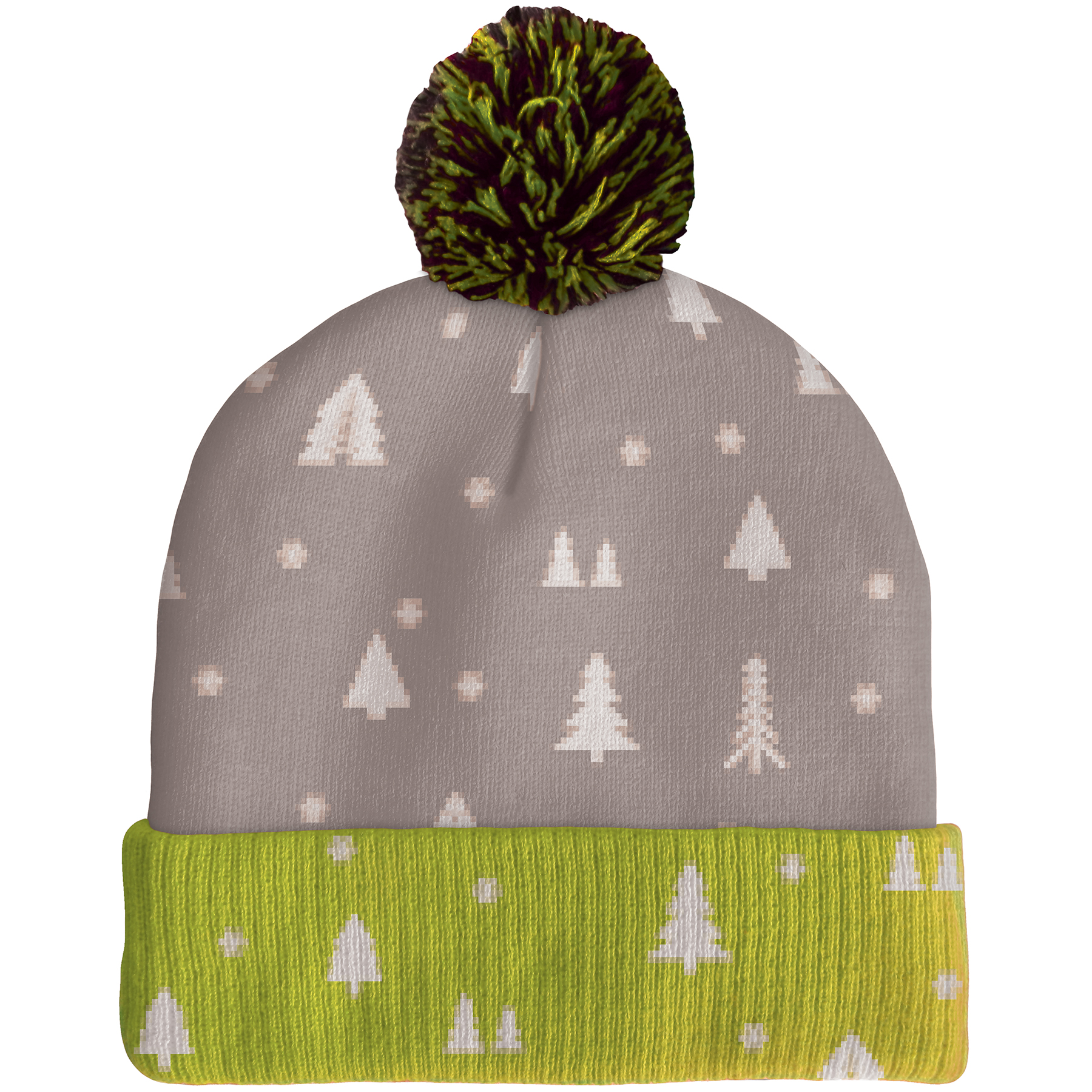 Knit Beanie with Pom and Ribbed Cuff (Embroidery Logo) 10